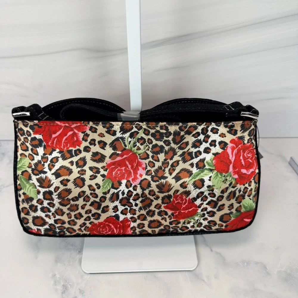 Frankie & Johnnie Bustier Shoulder Bag Small Leopard Rose NWT VTG Y2K, Mob Wife